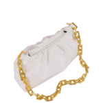 Elvixa White Cloud Pouch Gold Chain Handbag - Image 2