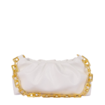 Elvixa White Cloud Pouch Gold Chain Handbag
