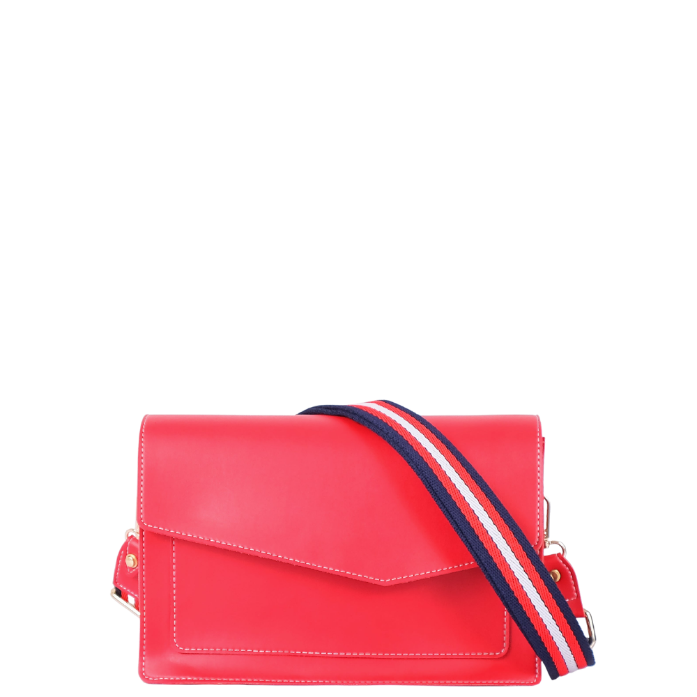 Untitled design (20) Elvixa Red Half Flap Crossbody Bag - Image 1