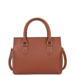 Elvixa Brown Structured Top Handle Satchel Bag