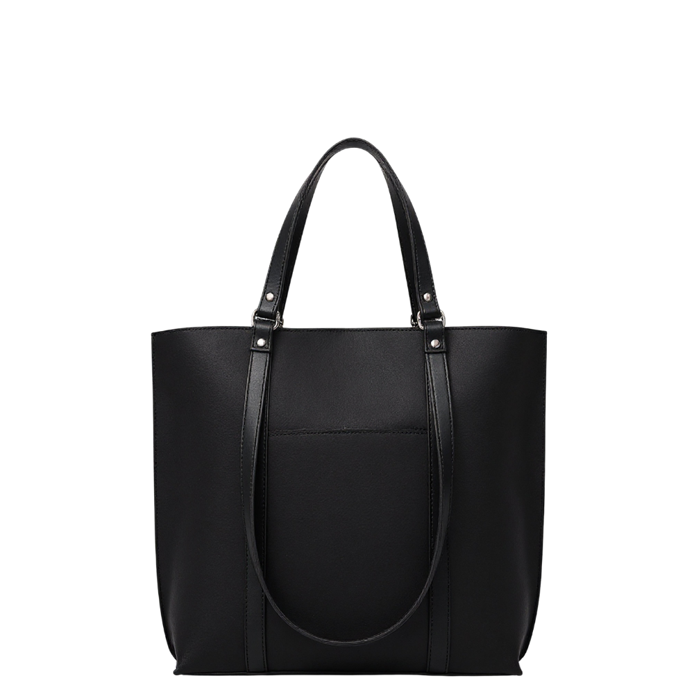 Untitled design (3) Elvixa Black Classic Double Handle Handbag - Image 1