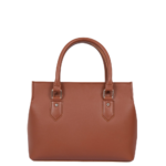 Elvixa Brown Structured Top Handle Satchel Bag - Image 2