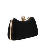 Elvixa Pearl Clasp Evening Clutch Bag Black - Image 2