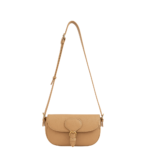 Elvixa Tan Buckle Detail Compact Shoulder Bag