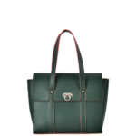 Elvixa Green Contrast Trim Top Handle Handbag